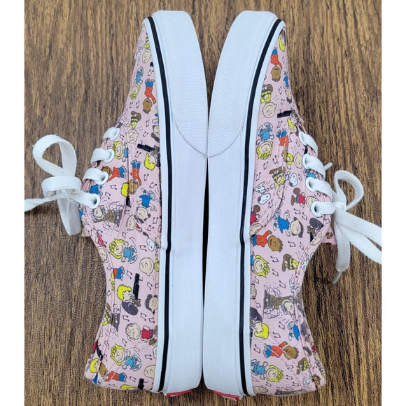Vans x Peanuts 2017 Dance Party Authentic Skateboard Shoes US Kid's Size 3 Pink - Picture 9 of 13